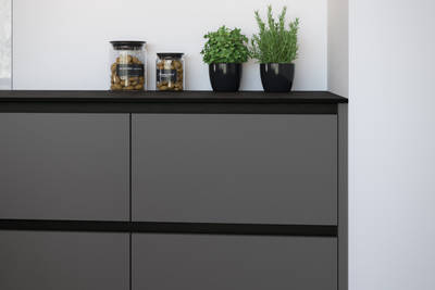 Integra Soho by Magnet. Ultra contemporary design with sleek handless doors and available in 20 different colours.