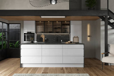 Luna Kitchen from Magnet. An affordable handless look with integrated J Pull doors for a stylish and modern look.