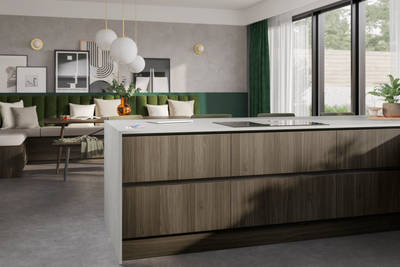 Close-up of Magnet's kitchen Integra Ascoli Dark oak.