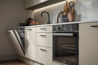 Modern kitchen design with a lightweight wood-effect finish