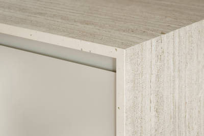 Matching worktop and kitchen island side panel