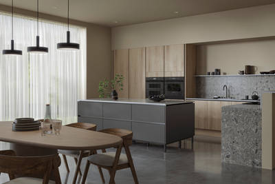 Integrated handles give Integra Portobello a sleek modern finish, perfectly offset by its organic woodgrain texture - crafted from premium Italian materials.