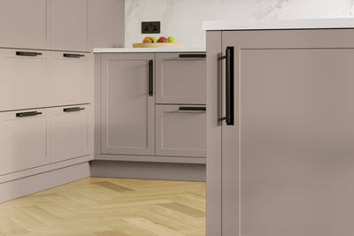 Dunham in shade Cornish Clay has a thin frame and smooth painted finish with no visible woodgrain, providing a contemporary feel to a traditional look.