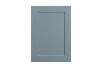 Shaker-style panelled frontal with tactile woodgrain from Magnet in blue shade Portland Blue