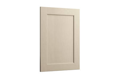 Shaker-style panelled frontal with tactile woodgrain from Magnet in neutral shade Parchment