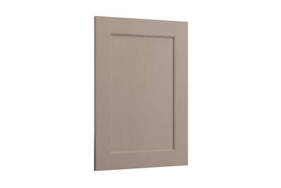 Shaker-style panelled frontal with tactile woodgrain from Magnet in neutral shade Cornish Clay