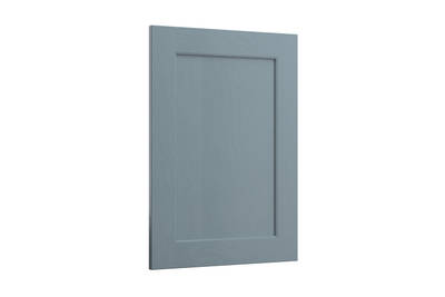 Shaker-style panelled frontal with tactile woodgrain from Magnet in blue shade Portland Blue