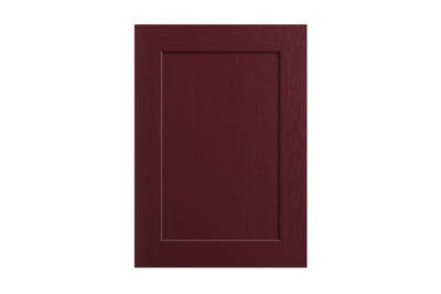 Shaker-style panelled frontal with tactile woodgrain from Magnet in red shade Morello