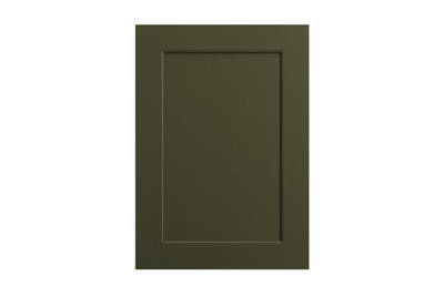 Shaker-style panelled frontal with tactile woodgrain from Magnet in green shade Tailored Green
