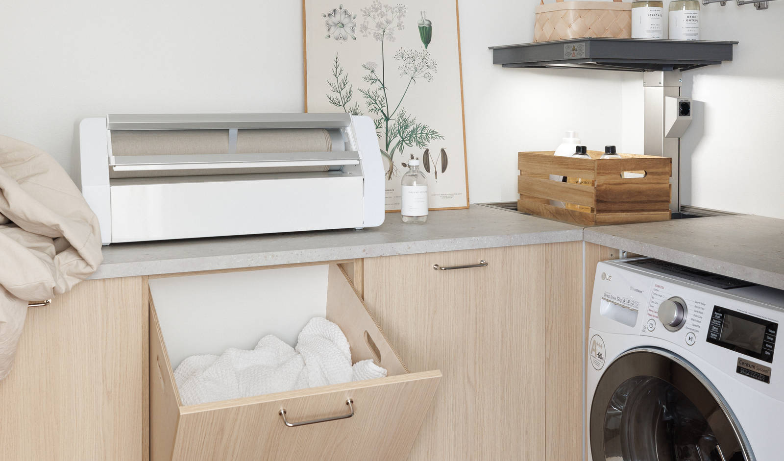 Aito luonnonväri tammi Novartin pesutupa.