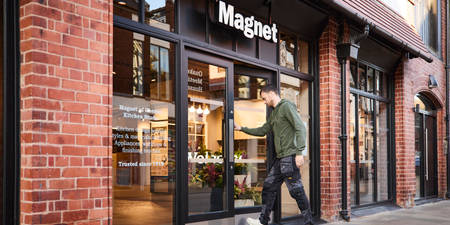 Trade customer entering Magnet Store