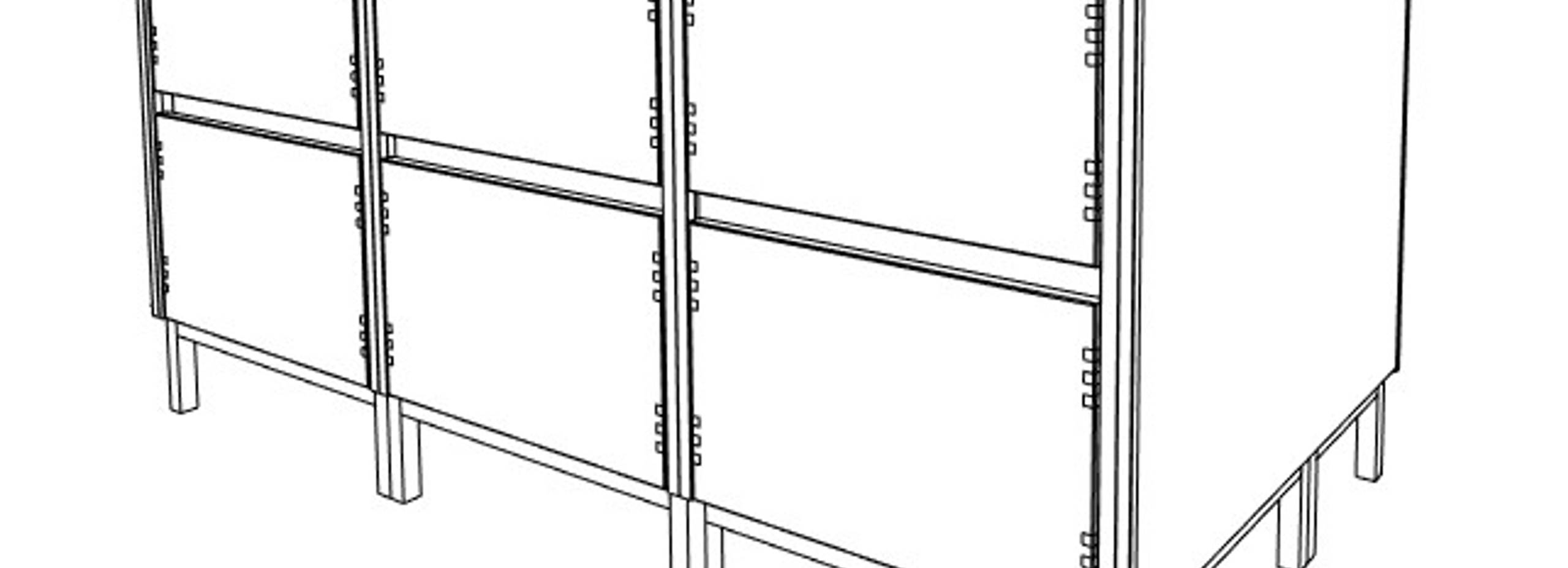 Illustration of a medium sized kitchen island with Nordic Craft cabinetry