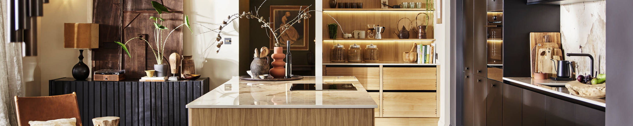 Magnet's Mindful World kitchen concept - An amalgamation of two contemporary kitchen ranges, creating elegance in contrast – and crafted woodwork, inspired by wood craft.
