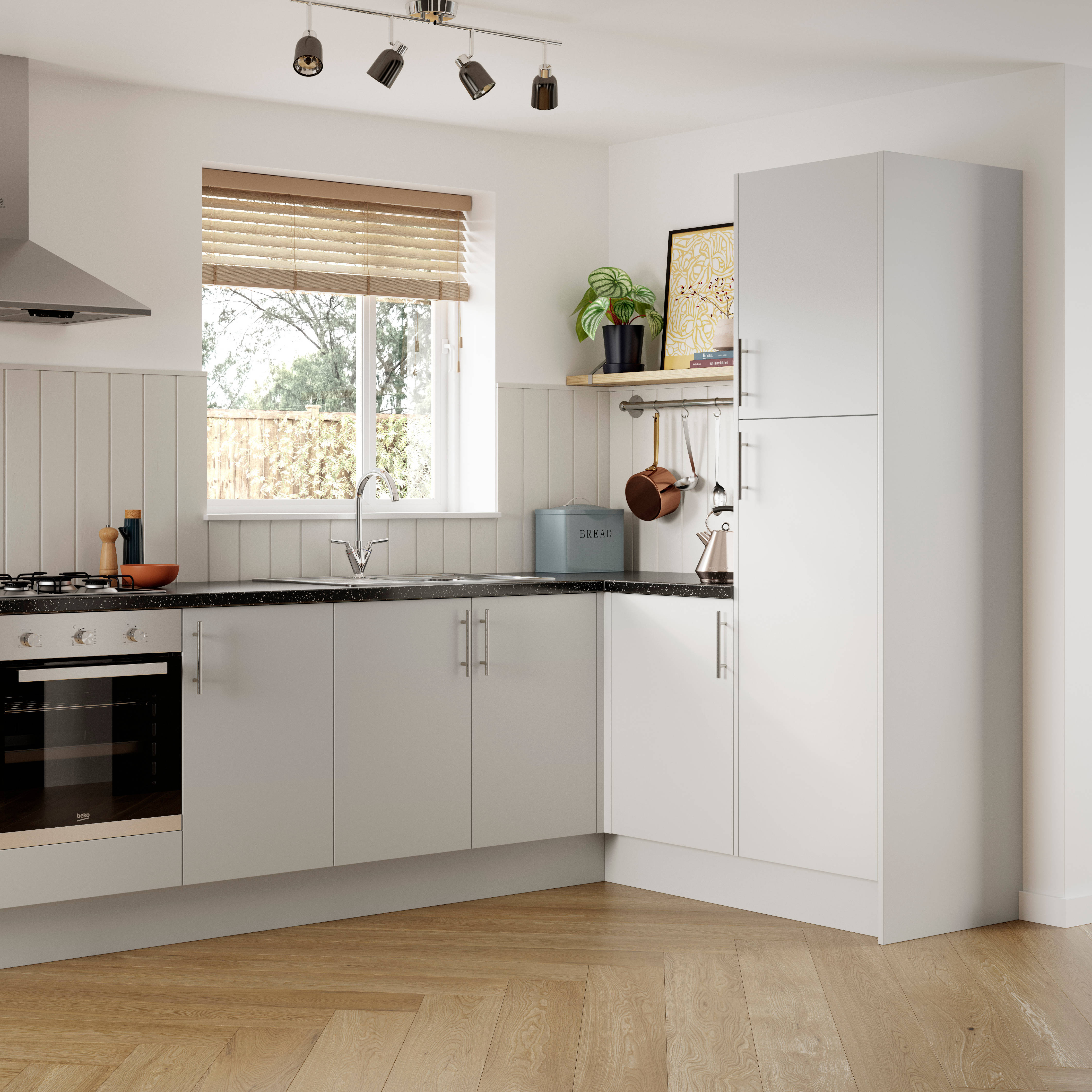 Ascoli by Magnet. Affordable contemporary kitchen constructed from 18mm MFC. Available in 6 colours.