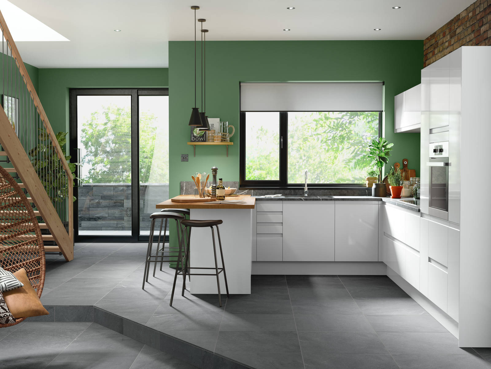 Luna Kitchen from Magnet. An affordable handless look with integrated J Pull doors for a stylish and modern look.